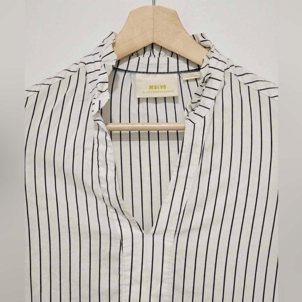 Maeve Anthropologie Bonnie Stripe Tiered Midi Blue Dress size XS - Picture 8 of 13